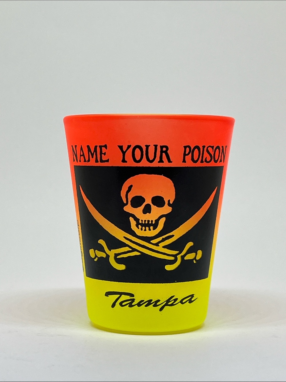 Tampa Neon Orange and Yellow Shot Glass - Picture 1 of 5
